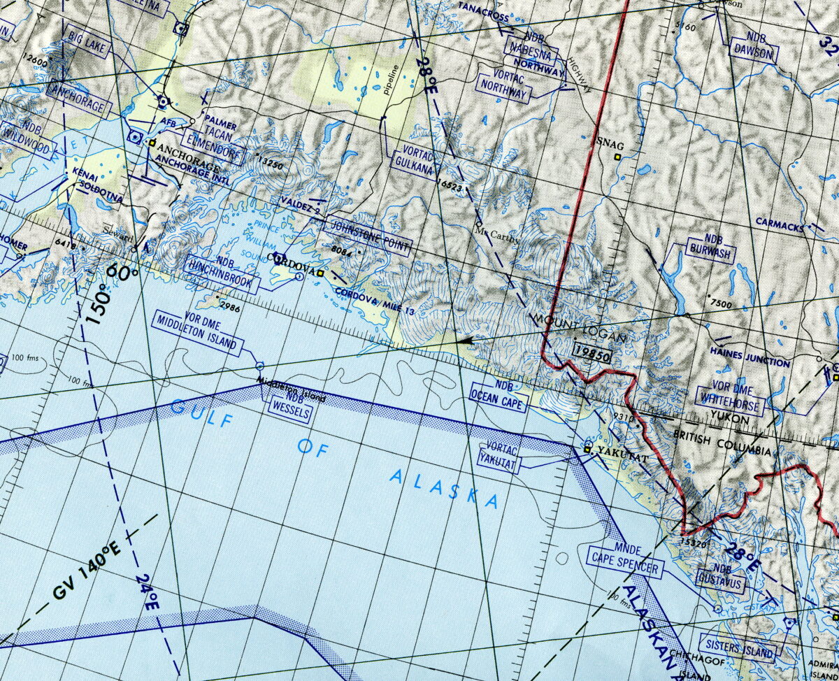 Anchorage Cordova Yakutat Navigation Map Simflight 1902