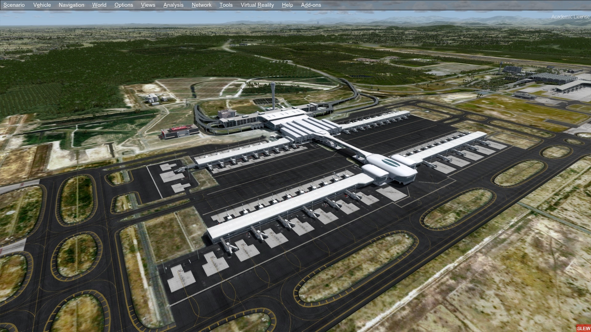 fsx airport scenery at night is gray